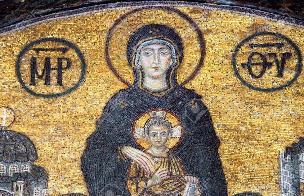 6003468-Mosaic-of-Virgin-Mary-in-the-church-of-Hagia-Sofia-Istanbul-Turkey--Stock-Photo